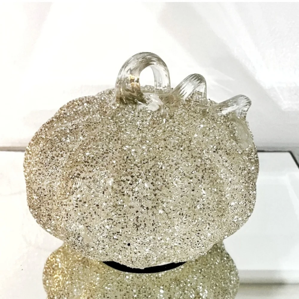 Z Gallerie Glittering Sequin Bead Glass Pumpkin Bella 7